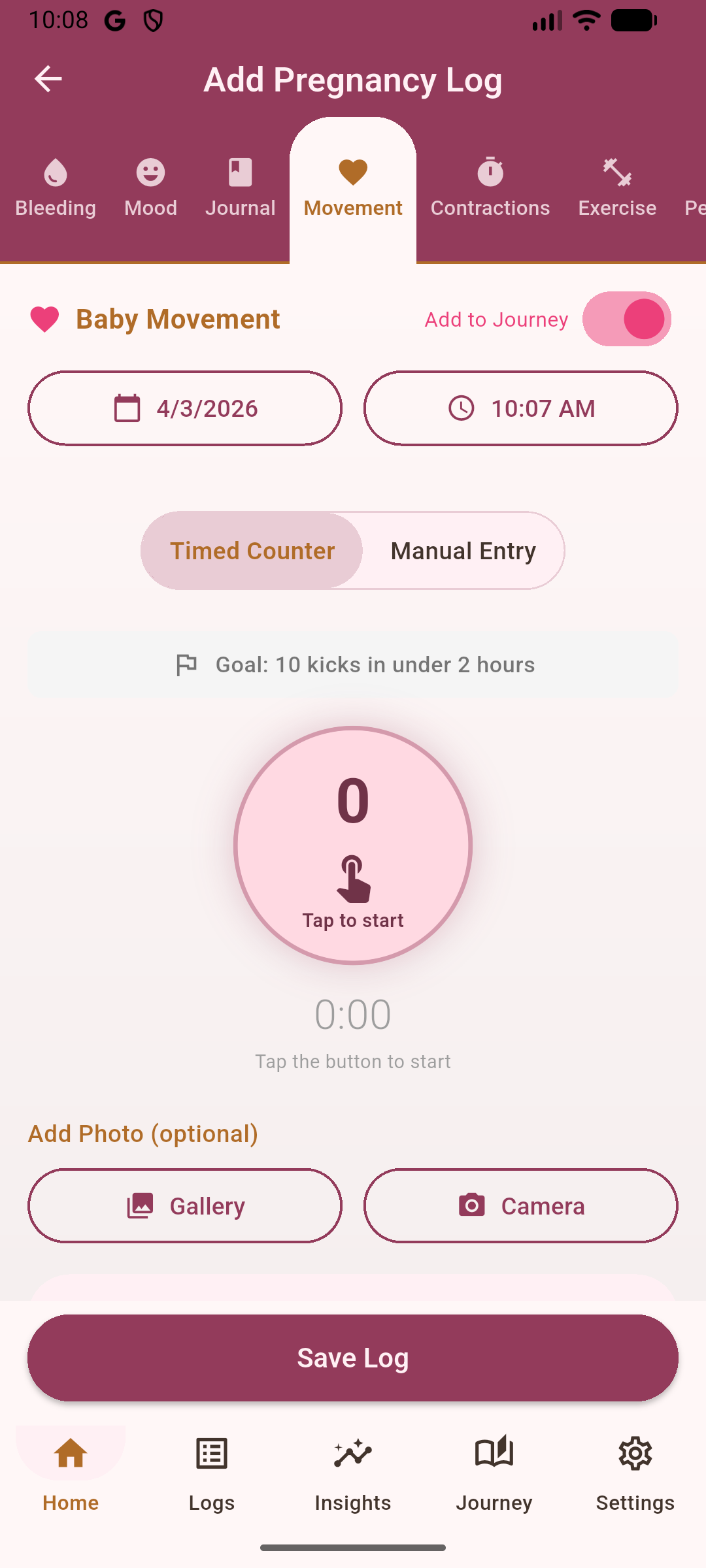 Pregnancy kick counter